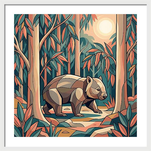 Wombat In A Vibrant Forest