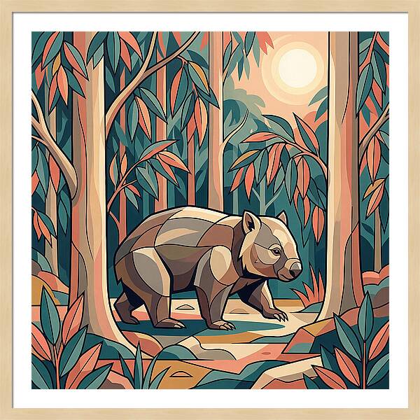 Wombat In A Vibrant Forest