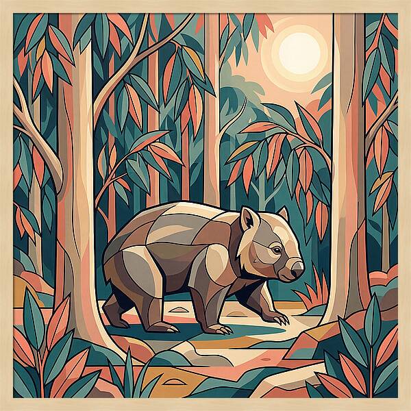 Wombat In A Vibrant Forest
