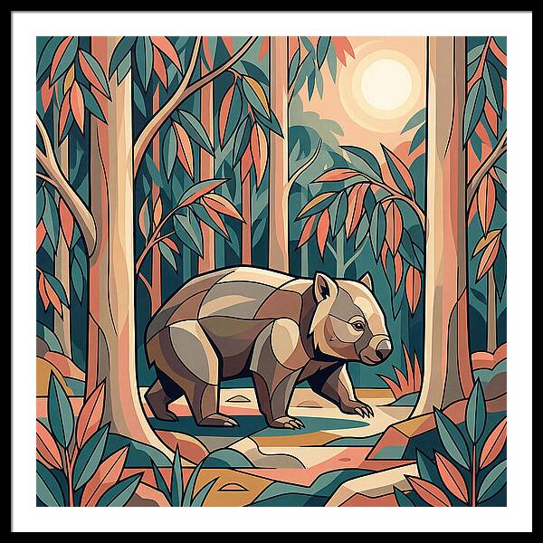 Wombat In A Vibrant Forest