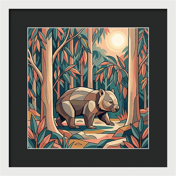 Wombat In A Vibrant Forest