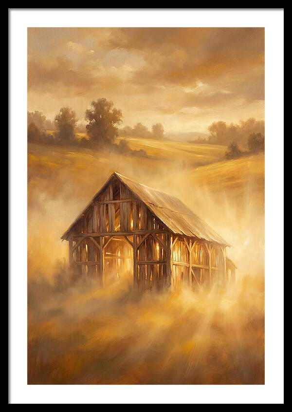 Wooden Barn At Dusk