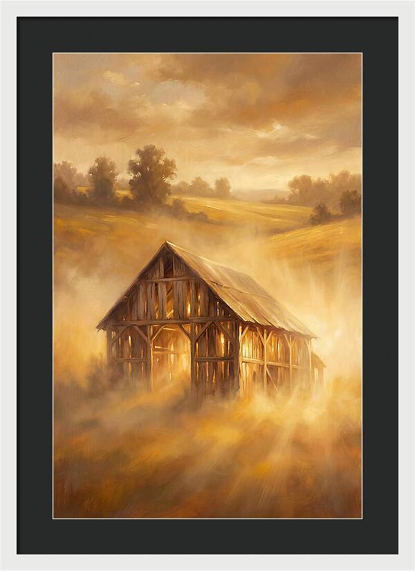 Wooden Barn At Dusk