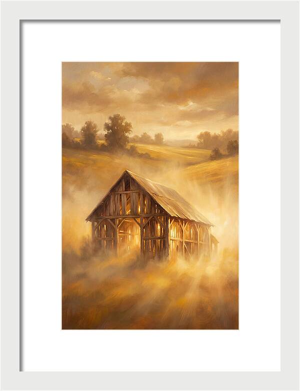 Wooden Barn At Dusk
