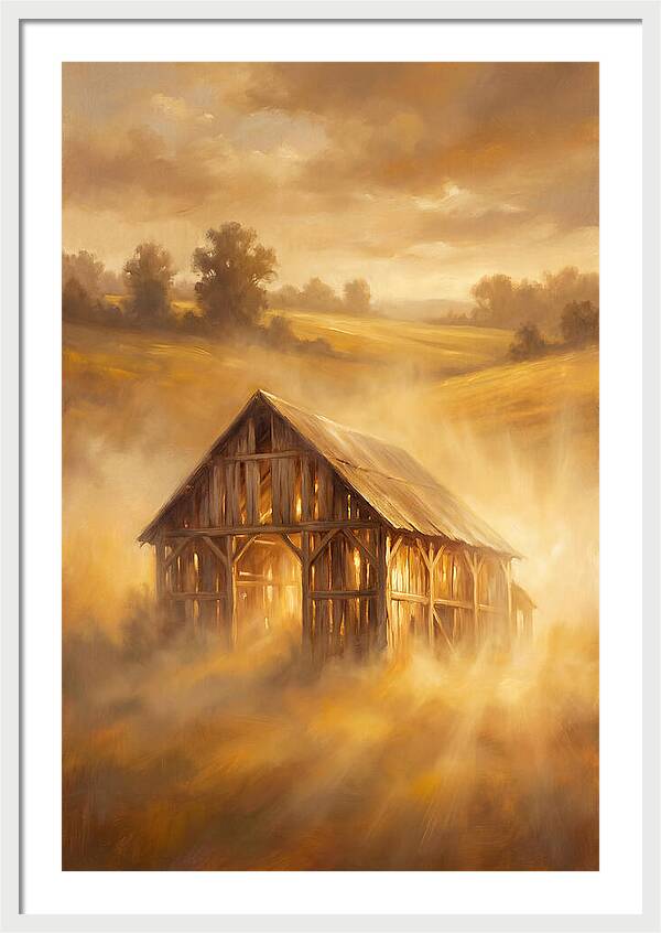 Wooden Barn At Dusk