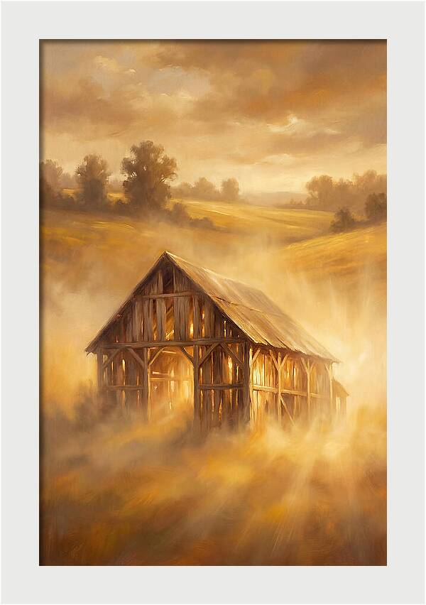 Wooden Barn At Dusk
