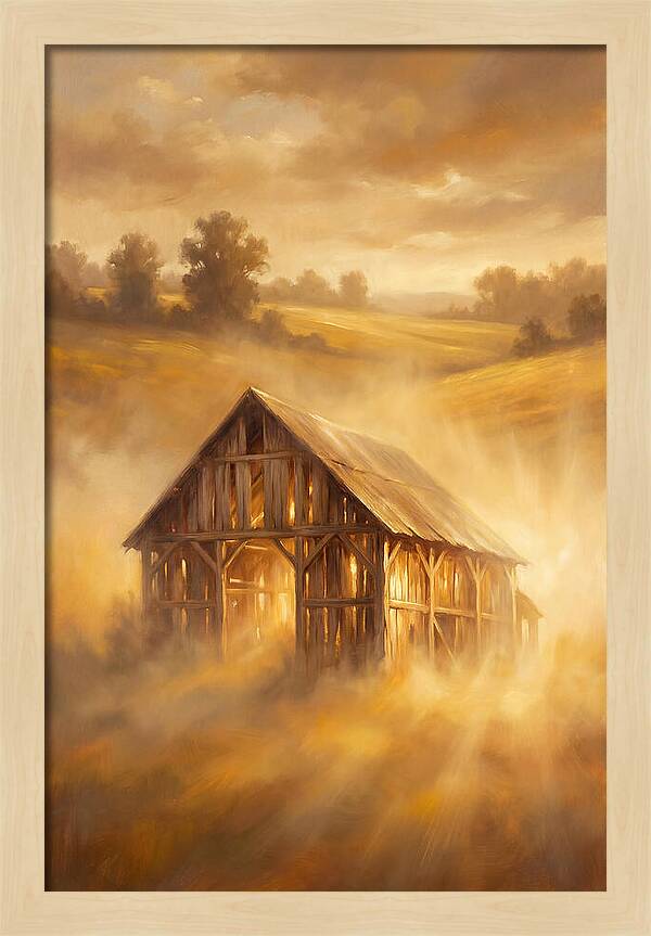 Wooden Barn At Dusk