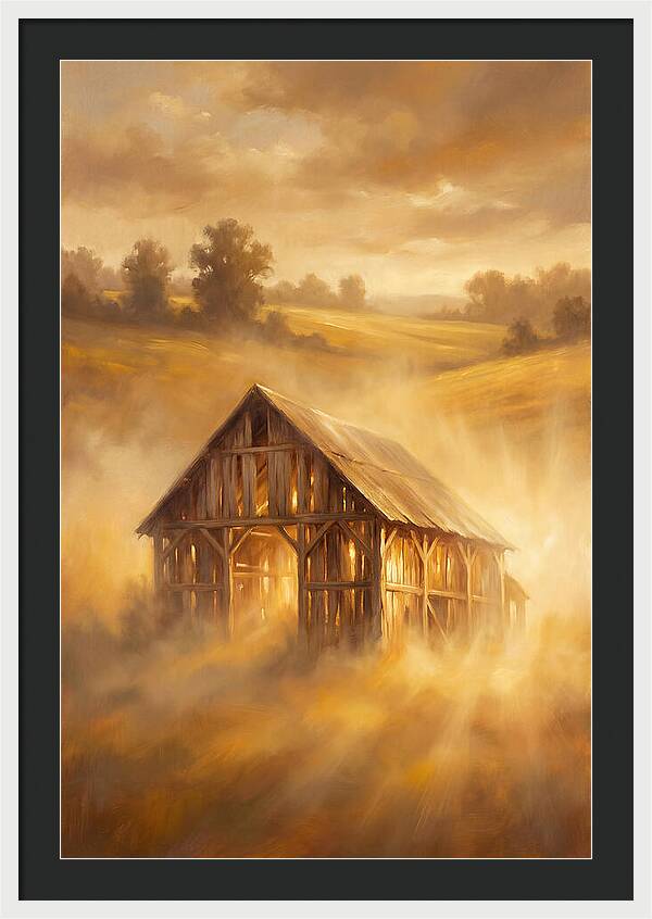 Wooden Barn At Dusk