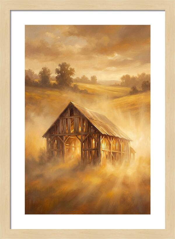 Wooden Barn At Dusk