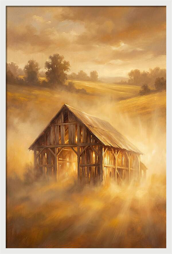 Wooden Barn At Dusk