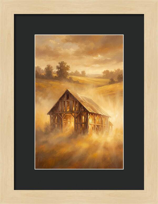 Wooden Barn At Dusk
