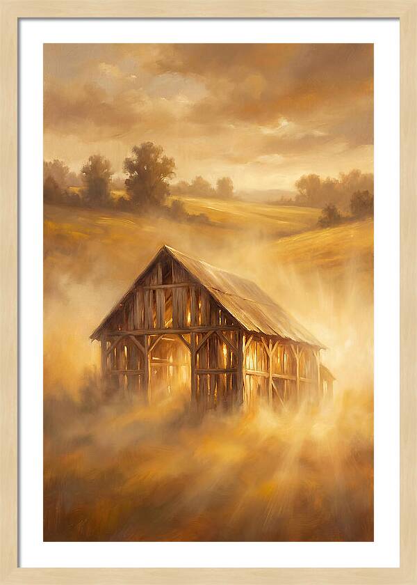 Wooden Barn At Dusk
