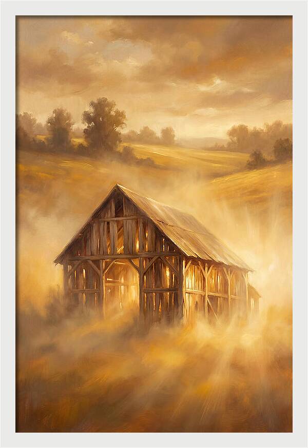 Wooden Barn At Dusk