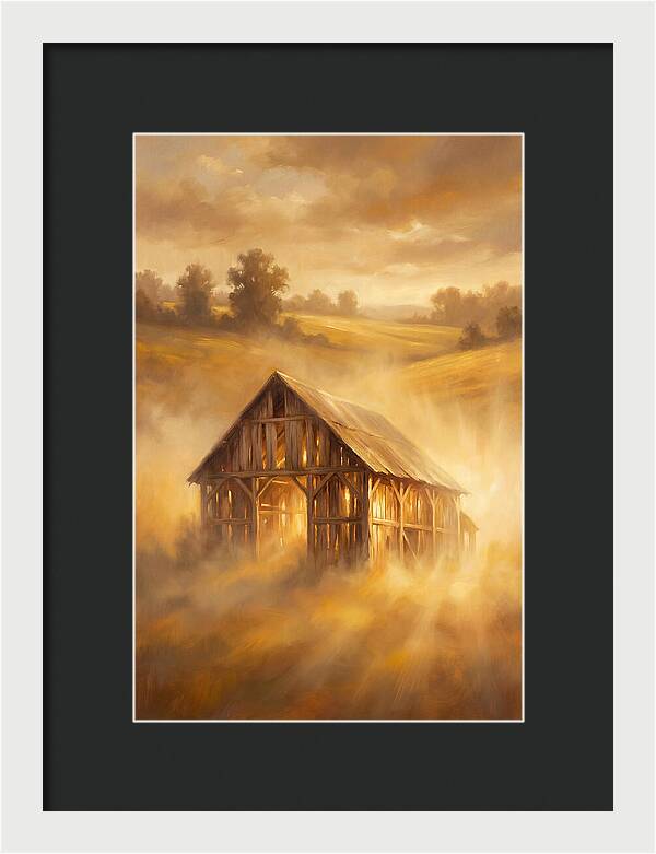 Wooden Barn At Dusk