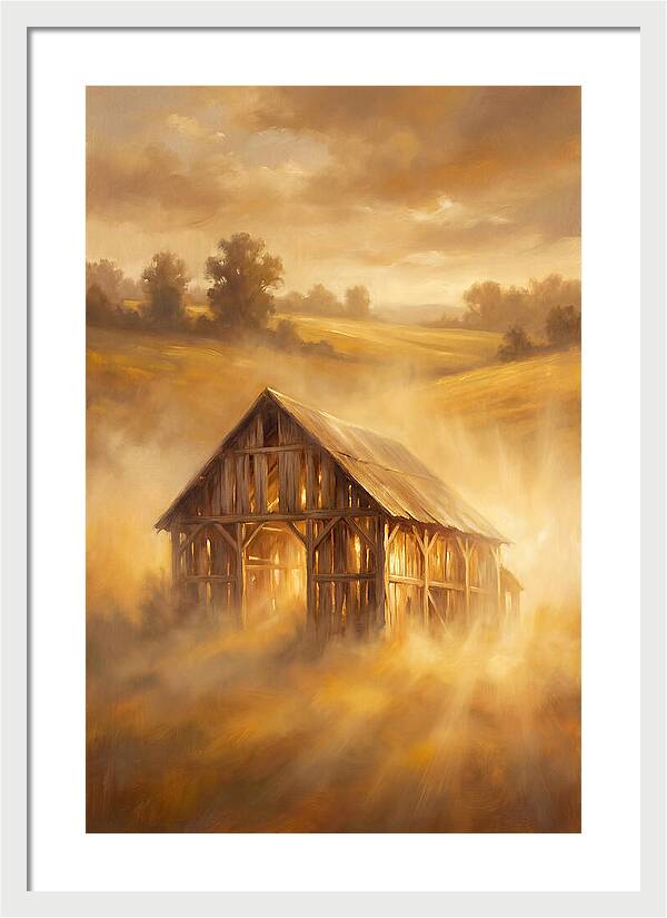 Wooden Barn At Dusk