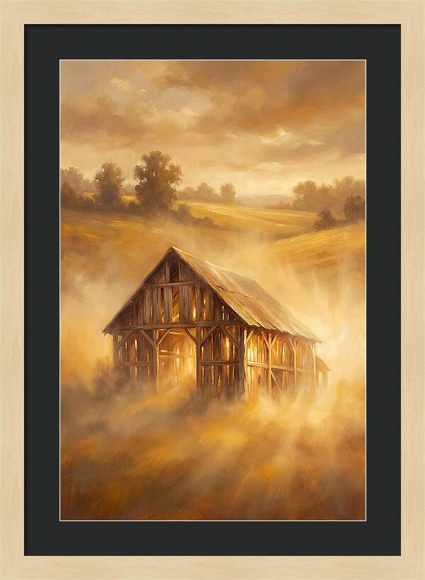 Wooden Barn At Dusk