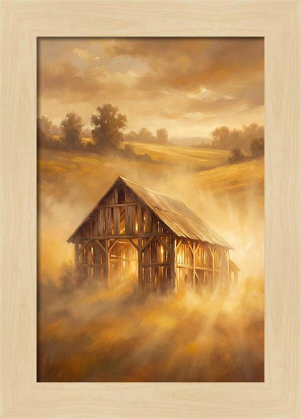 Wooden Barn At Dusk