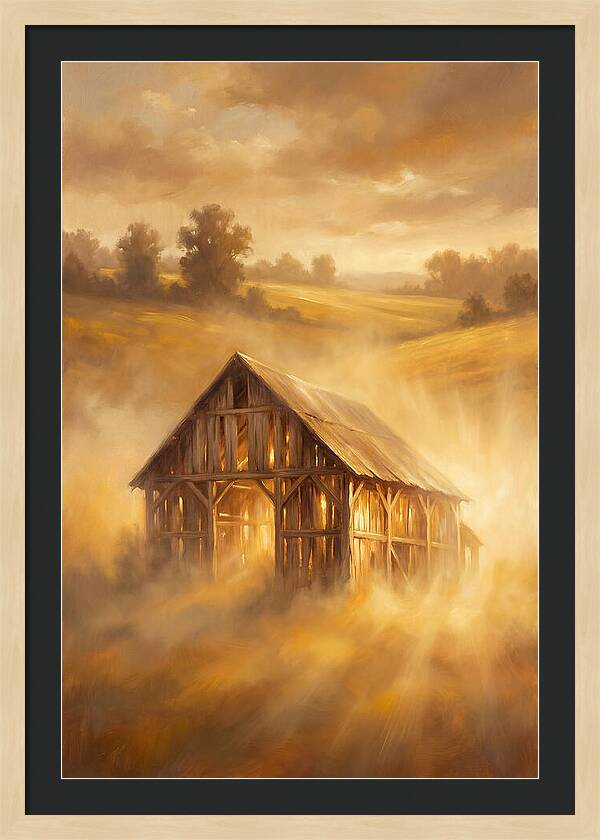 Wooden Barn At Dusk