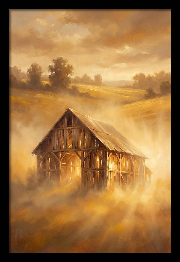 Wooden Barn At Dusk