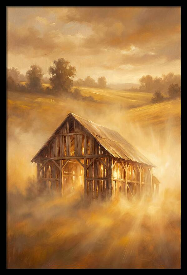 Wooden Barn At Dusk
