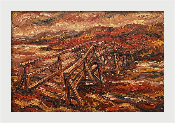 Wooden Bridge In Flames