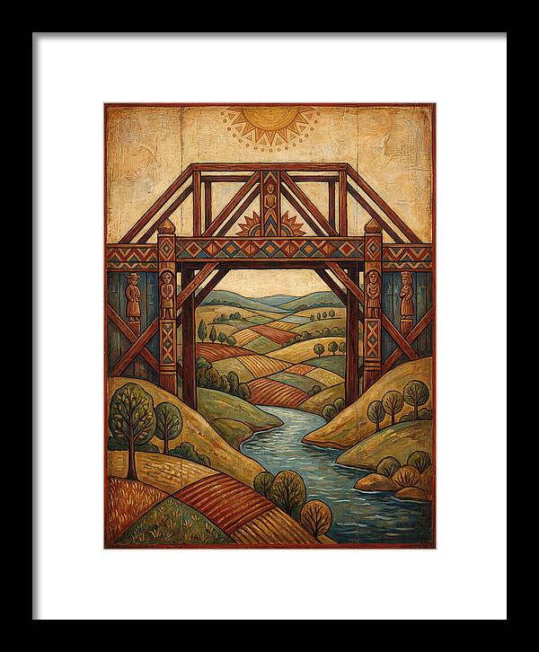 Wooden Bridge Over Serene Landscape
