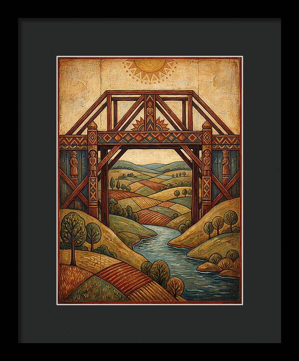Wooden Bridge Over Serene Landscape