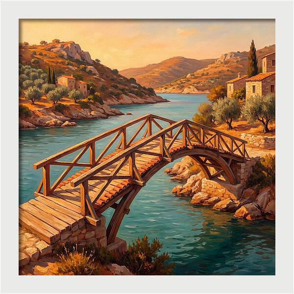 Wooden Bridge Over Tranquil Waters