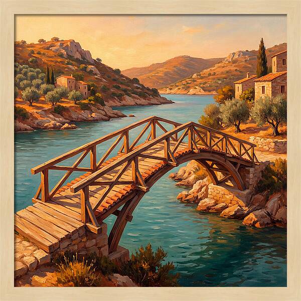 Wooden Bridge Over Tranquil Waters