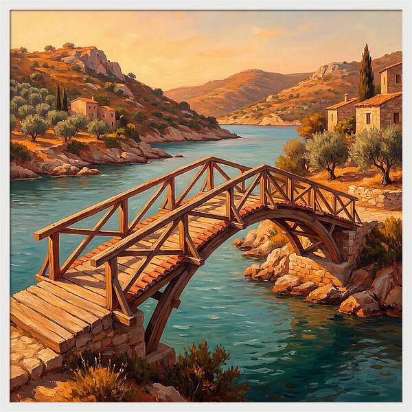 Wooden Bridge Over Tranquil Waters