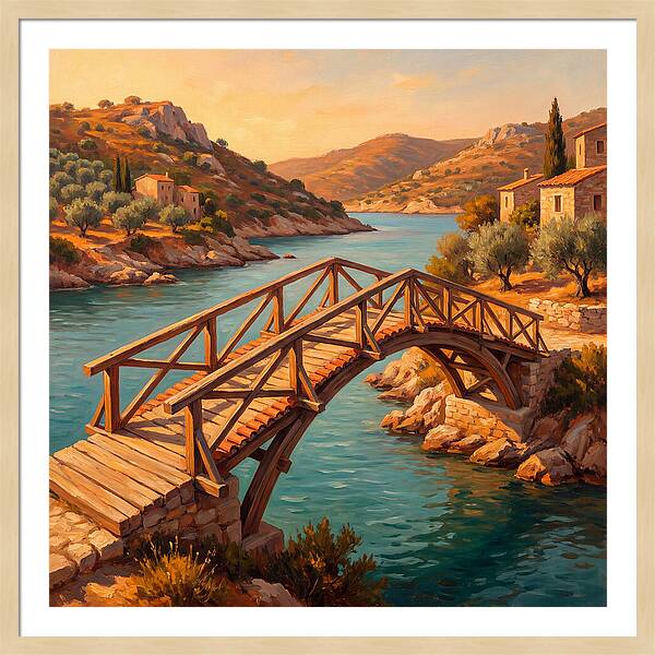 Wooden Bridge Over Tranquil Waters