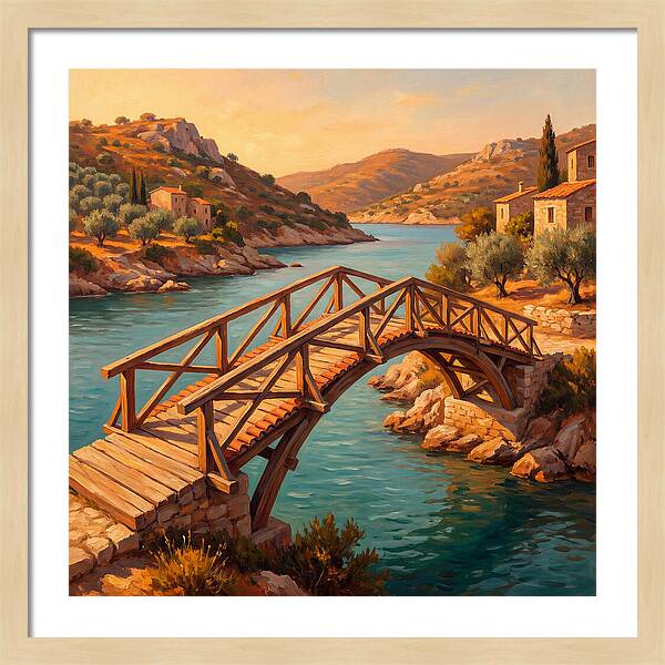 Wooden Bridge Over Tranquil Waters