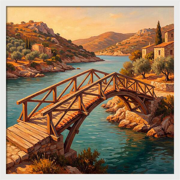 Wooden Bridge Over Tranquil Waters