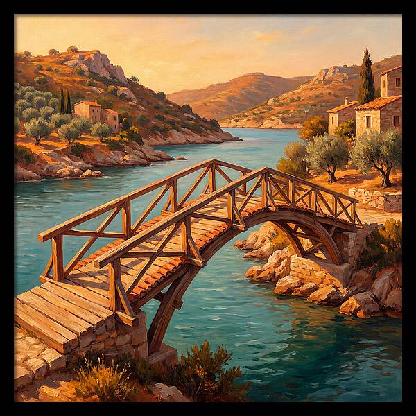 Wooden Bridge Over Tranquil Waters