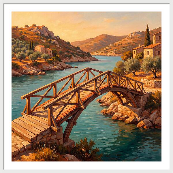 Wooden Bridge Over Tranquil Waters