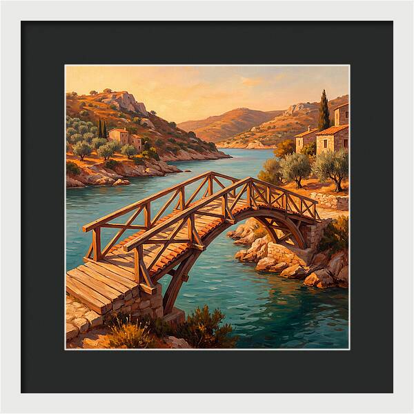 Wooden Bridge Over Tranquil Waters