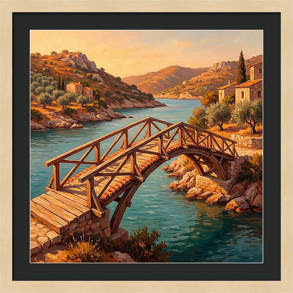 Wooden Bridge Over Tranquil Waters