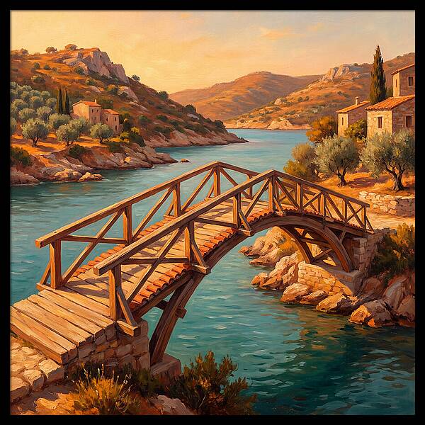 Wooden Bridge Over Tranquil Waters