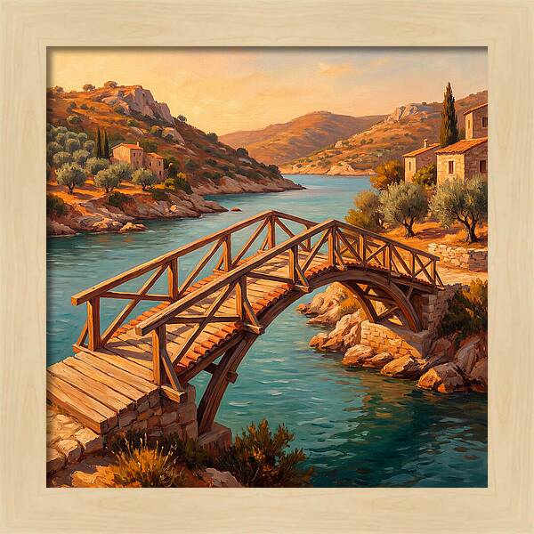 Wooden Bridge Over Tranquil Waters