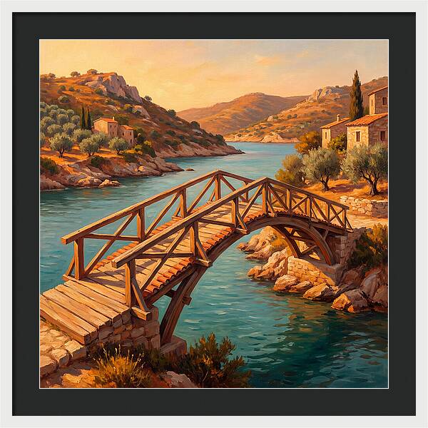 Wooden Bridge Over Tranquil Waters