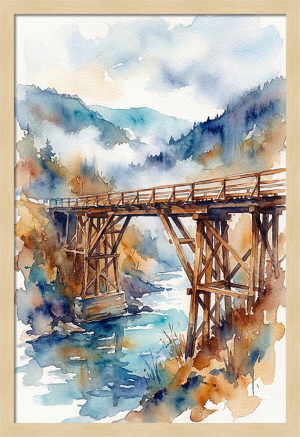 Wooden Bridge Over Water