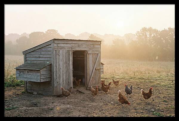 Wooden Chicken Coop At Dawn