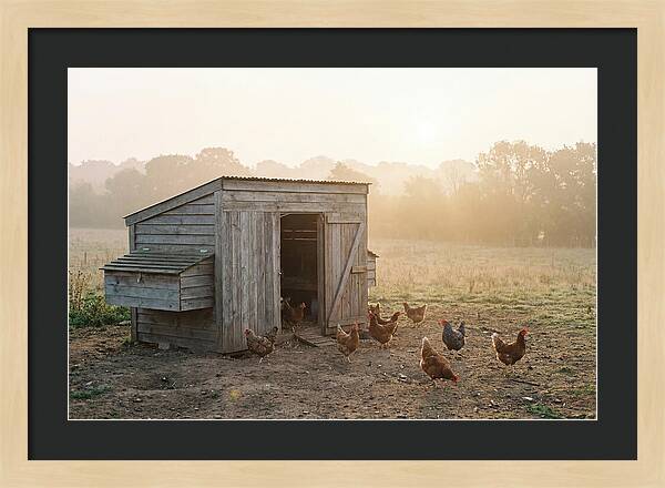 Wooden Chicken Coop At Dawn