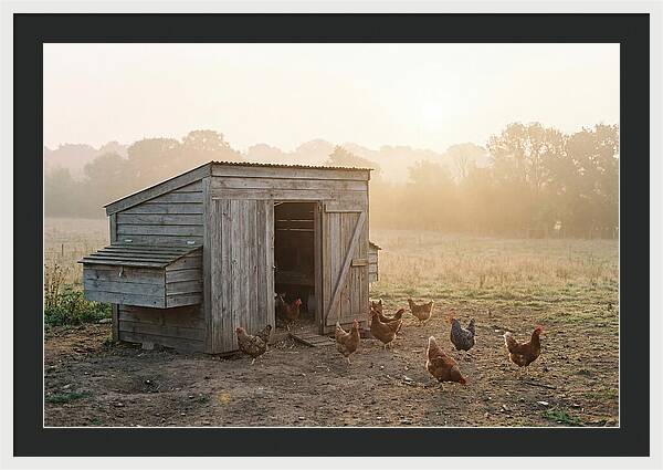 Wooden Chicken Coop At Dawn