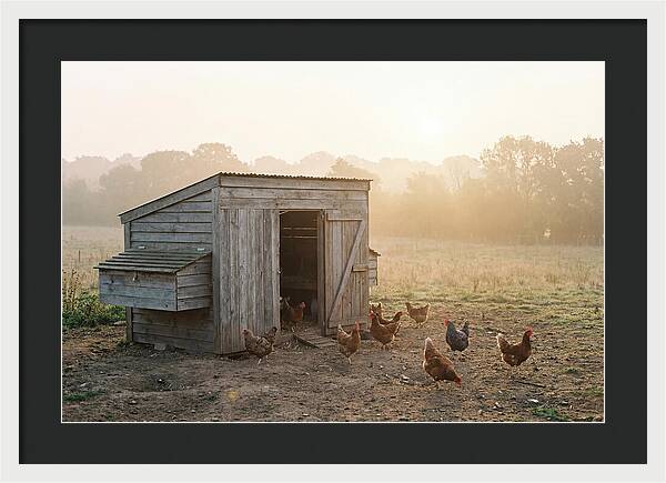 Wooden Chicken Coop At Dawn
