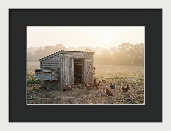 Wooden Chicken Coop At Dawn