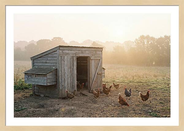 Wooden Chicken Coop At Dawn