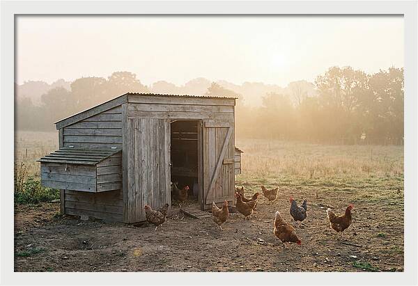 Wooden Chicken Coop At Dawn