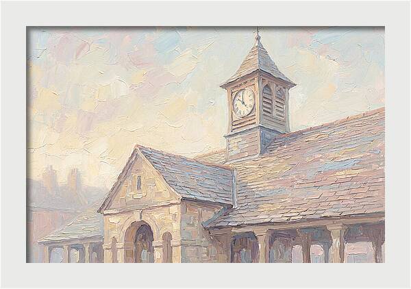 Wooden Clock Tower At Market Hall
