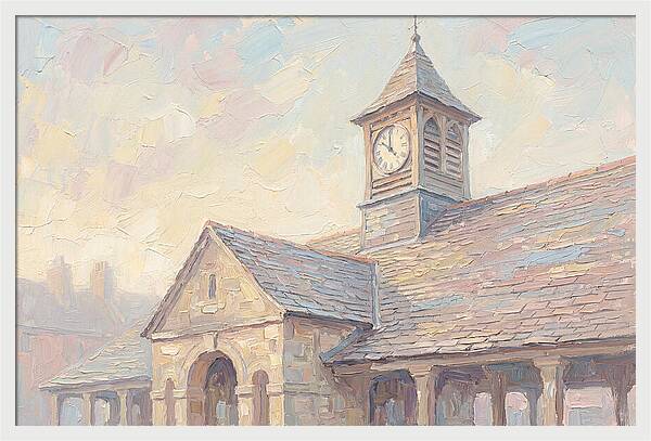 Wooden Clock Tower At Market Hall